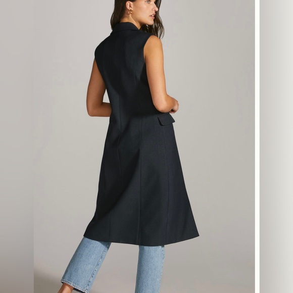 MARE MARE X ANTHROPOLOGIE Navy Long VEST Size XS - Picture 2 of 16